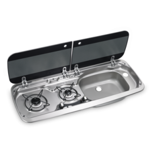 DOMETIC MO9222R, Zestaw: 2-palnikowa kuchenka i zlew, szklana pokrywa  (HSG 2370 R)