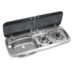 DOMETIC MO9222L, Zestaw: 2-palnikowa kuchenka i zlew, szklana pokrywa (HSG 2370 L)